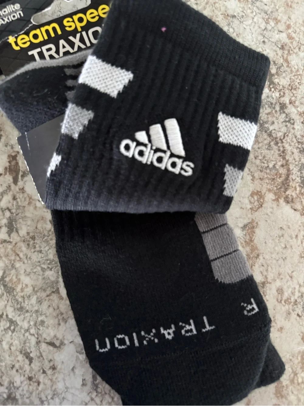 adidas Team Speed Traxion Crew Socks - Black & White